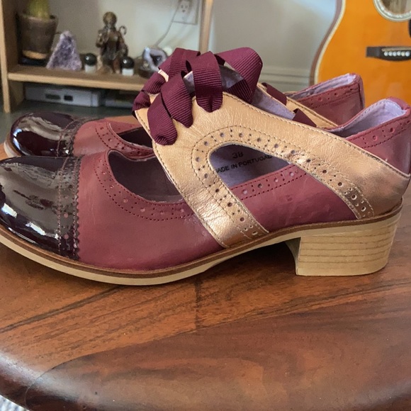 Purple and rose gold leather shoes - Picture 6 of 6